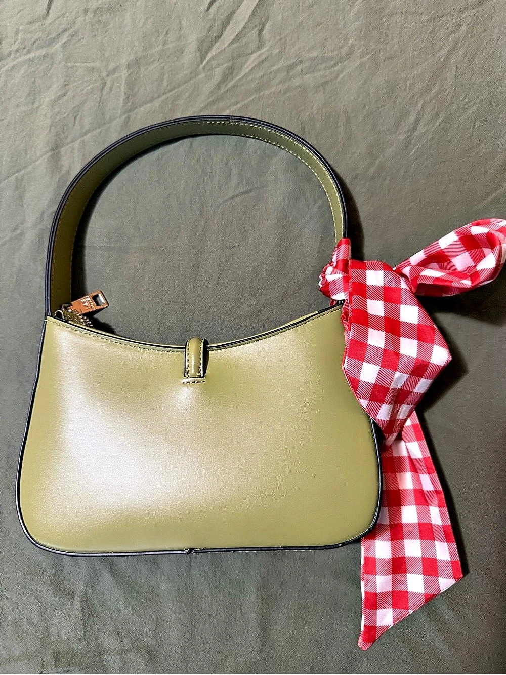 Steve Madden Savanah Bag Green Gingham Scarf Shoulder Bag in Green